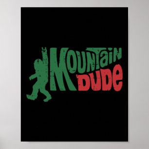 Poster Randonnée Montagne Bigfoot Type Sasquatch Rock Hom