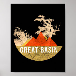 Poster Randonnée montagneuse Usa vintage - Great Basin Na
