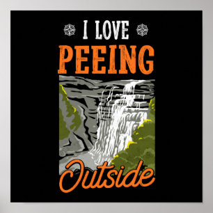 Poster Randonnée Mountain I Love Peeing Extra Camping Pun