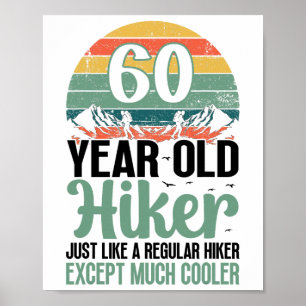 Poster Randonneur 60 ans Anniversaire Montagne 60 Ans Ran