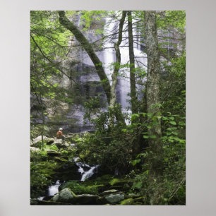 Poster Randonneur admire Falls Branch Falls