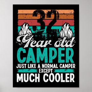 Poster Randonneur de 32 ans scouting camping vintage 32 B