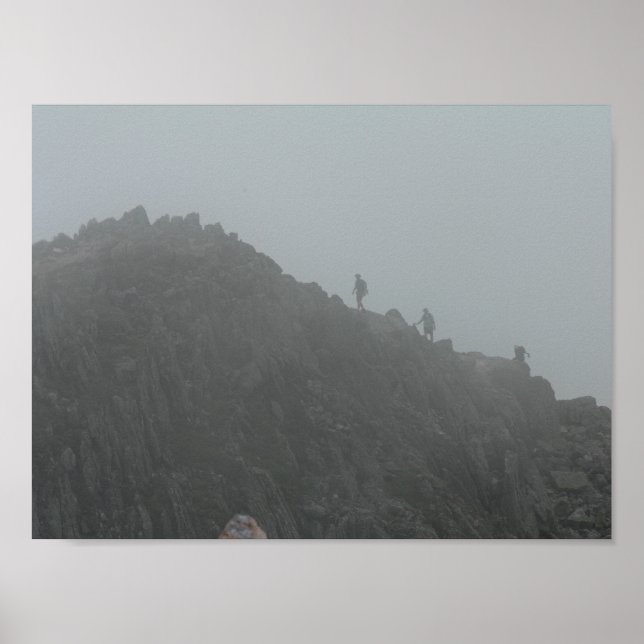 Poster Randonneurs sur la piste Knife Edge, Kathadin, Mai (Devant)