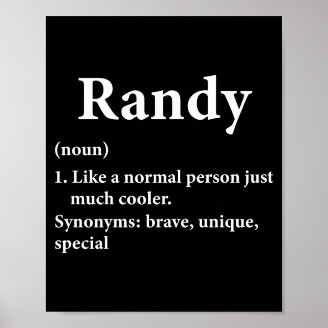 Poster Randy Name Definition Funny D  (Devant)