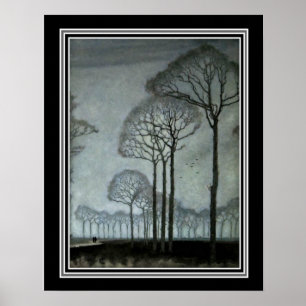 Poster Rangée d'arbres par Jan Mankes ca 1915-16x20