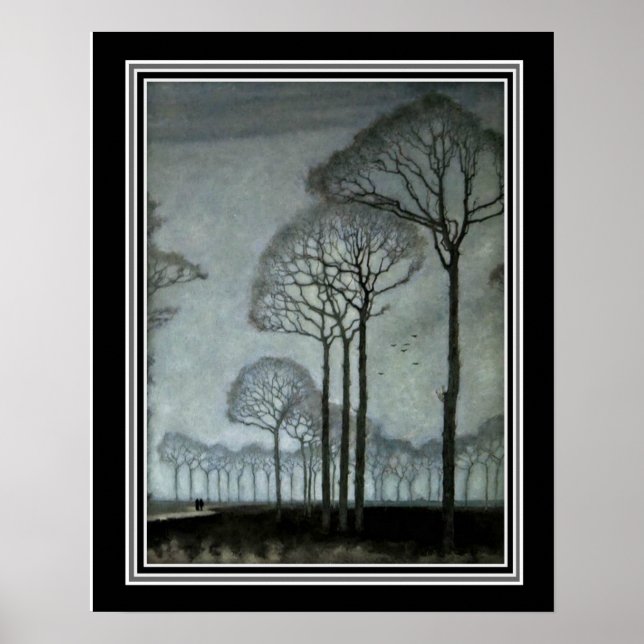 Poster Rangée d'arbres par Jan Mankes ca 1915-16x20 (Devant)