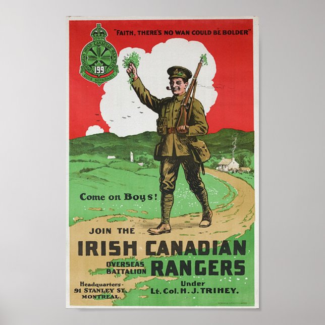 Poster Rangers canadiens irlandais (Devant)