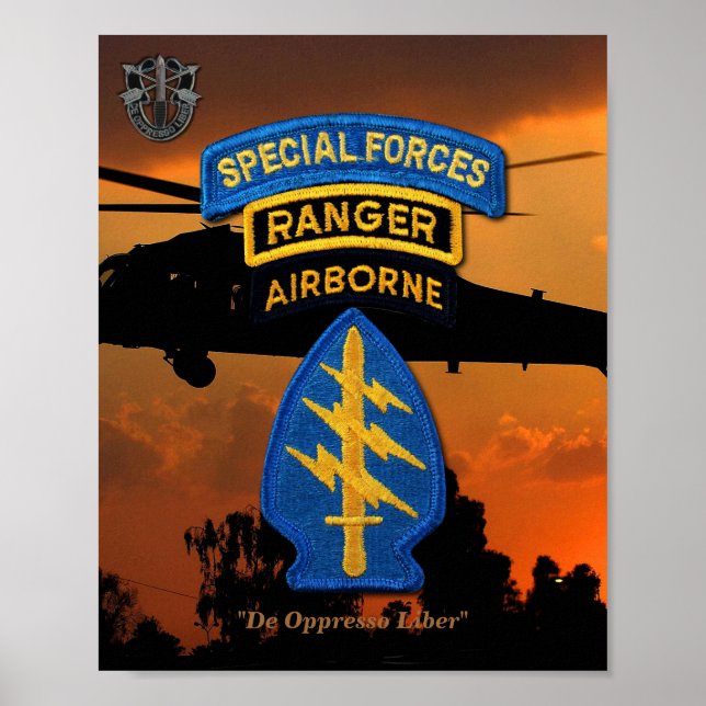 Poster Rangers de l'armée des Berets verts des forces spé (Devant)