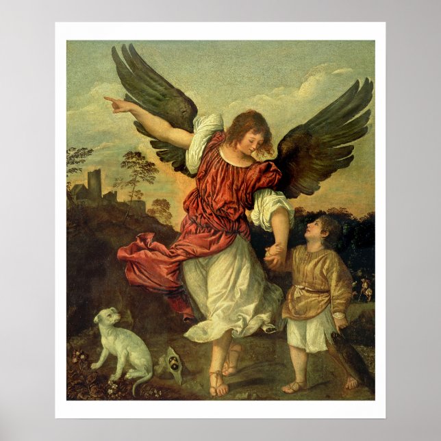 Poster Raphael et Tobias, 1507-8 (huile sur panneau) (Devant)