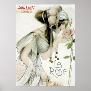 Poster Raphael Kirchner, La Rose - Art Nouveau