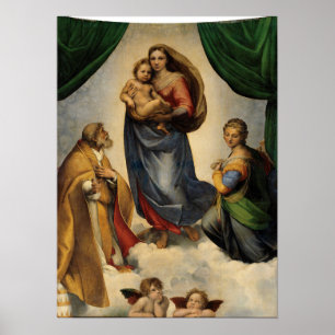 Poster Raphael - La Vierge Sixtine