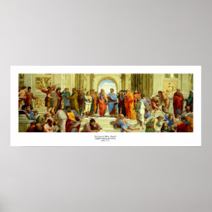 Poster Raphael "l'école petit groupe d'Athènes" circa