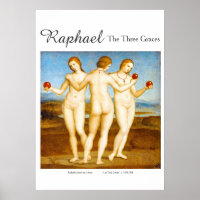 Raphael Restauré Classique Les Trois Graces Peintu