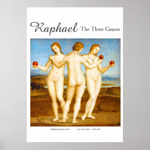 Poster Raphael Restauré Classique Les Trois Graces Peintu