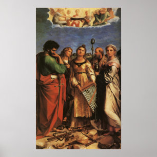 Poster Raphael - Sts Cecilia, Paul, John Evangelist, Mar.