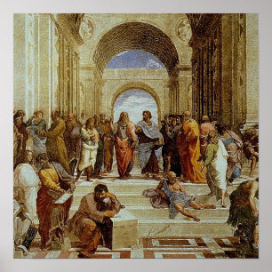 Poster Raphael's "The School of Athens" Détail vers 1511
