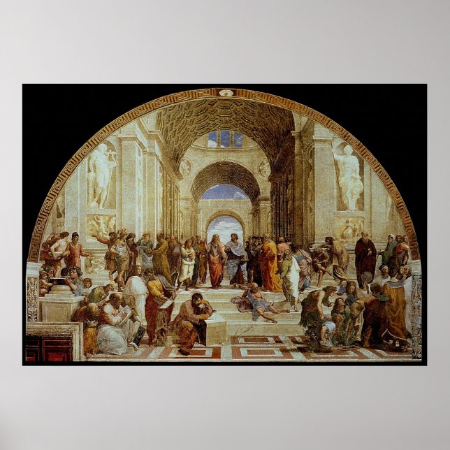 Poster Raphael's "The School of Athens" (vers 1511) (Devant)