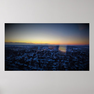 Poster Rapides de cèdre couché de soleil en hiver