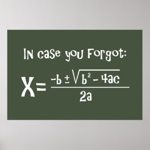 Poster Rappel de formule quadratique