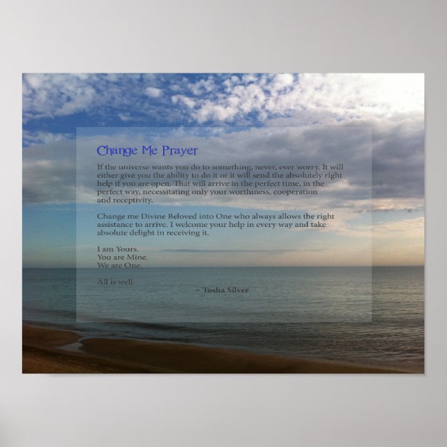 Poster Rappel de prière Change Me (Devant)