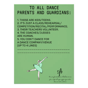 Poster Rappel pour parents de danse Mouton Sage