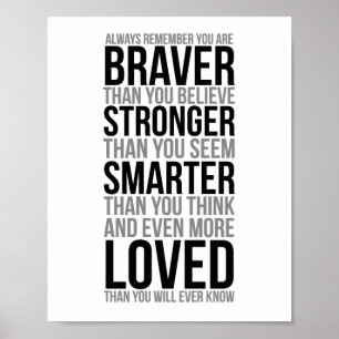 Poster Rappelez-vous toujours que vous êtes courageux