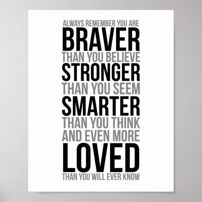 Poster Rappelez-vous toujours que vous êtes courageux (Devant)