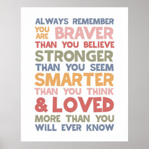 Poster Rappelez-vous toujours que vous êtes courageux