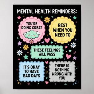 Poster Rappels de santé mentale Mois de sensibilisation à