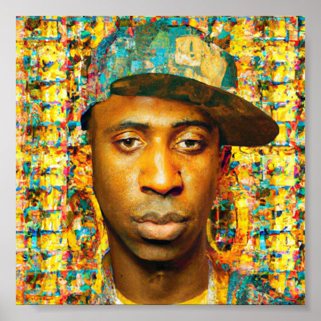 Poster rapper de collage d'or (Devant)