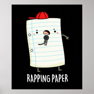 Poster Rapping Paper Funny Wrapping Paper Pun Dark BG
