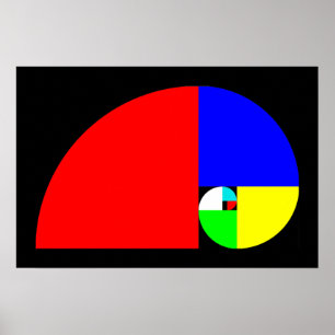 Poster Rapport d'or, spirale de Fibonacci