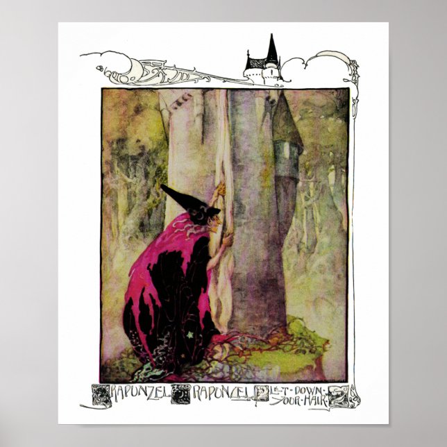 Poster Rapunzel par Anne Anderson Imprimer (Devant)