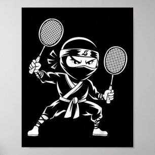 Poster Raquette de navette - Joueur d'équipe Badminton Ni