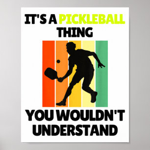 Poster Raquette de pickleball drôle joueur de balle de pi
