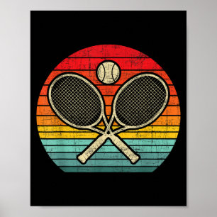 Poster Raquette de tennis Vintage Traversée Retro - Amate