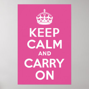 Poster Raspberry Pink Keep Calm and Carry On