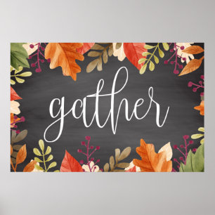 Poster Rassembler Thanksgiving Fall Jours de grâce