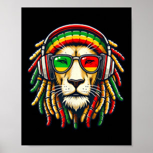 Poster Rasta Reggae Music Lion Jamaïque