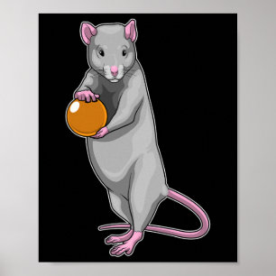 Poster Rat Bowling Boule de Bowling Sports