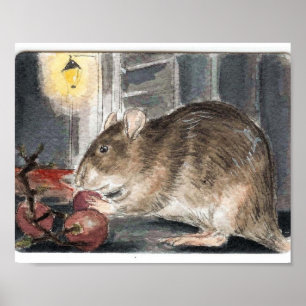 Poster Rat de Whitechapel avec des raisins
