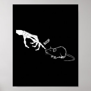 Poster Rat Scary Squelette Main Botte Halloween Éffrayant