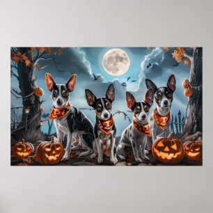 Poster Rat Terrier Halloween Éffrayant