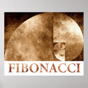 Poster Ratio d'or, spirale de Fibonacci