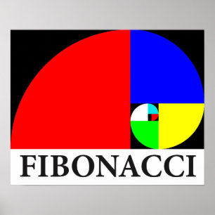 Poster Ratio d'or, spirale de Fibonacci