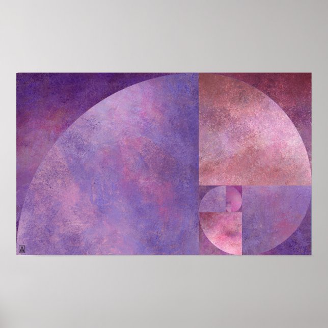 Poster Ratio d'or, spirale de Fibonacci (Devant)