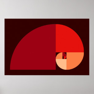 Poster Ratio d'or, spirale de Fibonacci