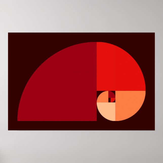 Poster Ratio d'or, spirale de Fibonacci (Devant)