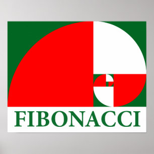Poster Ratio d'or, spirale de Fibonacci