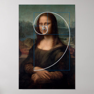 Poster Ratio or spirale Mona Lisa Fibonacci